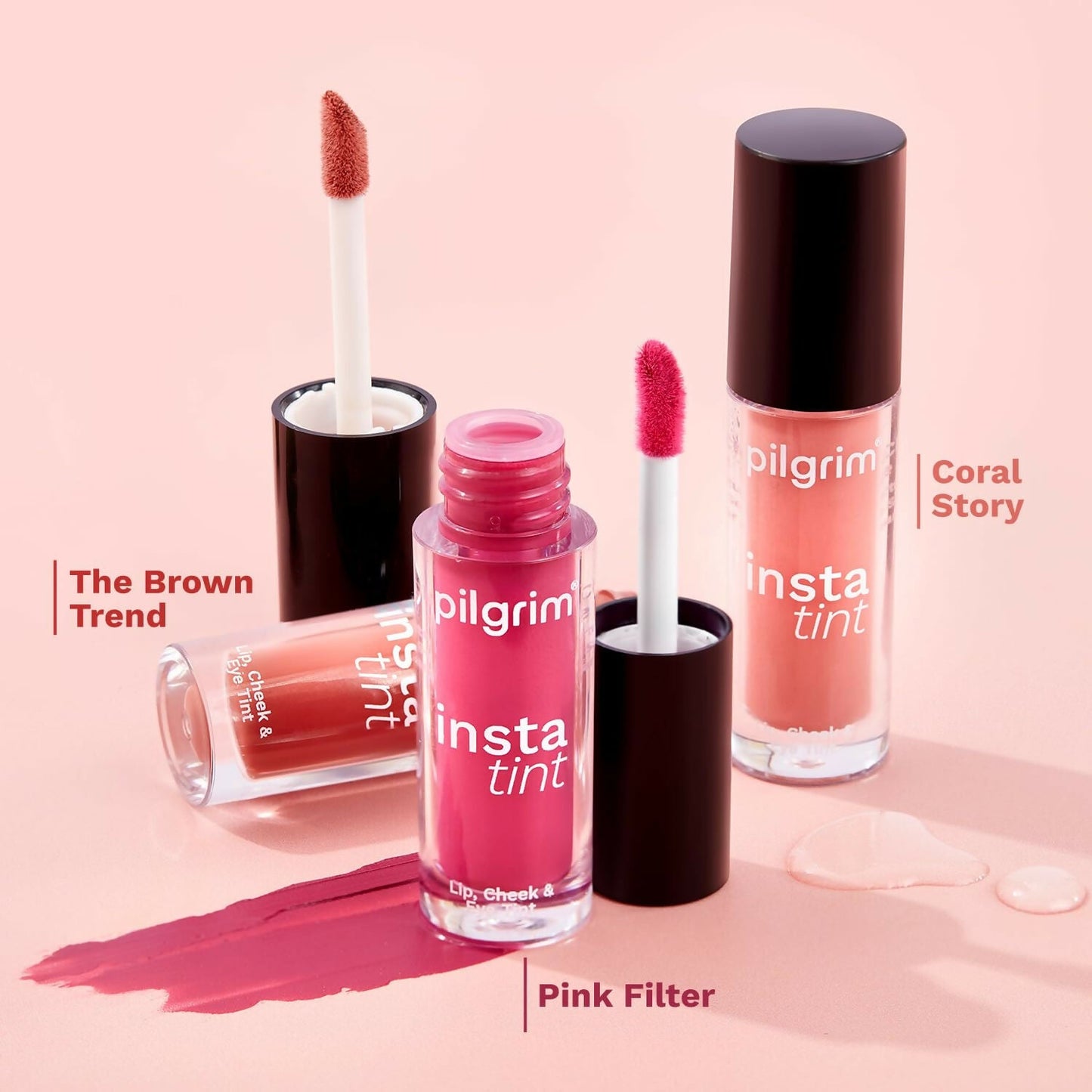 Pilgrim 3 In 1 Lip, Cheek And Eye Tint With Goodness Of Spanish - The Brown Trend -03