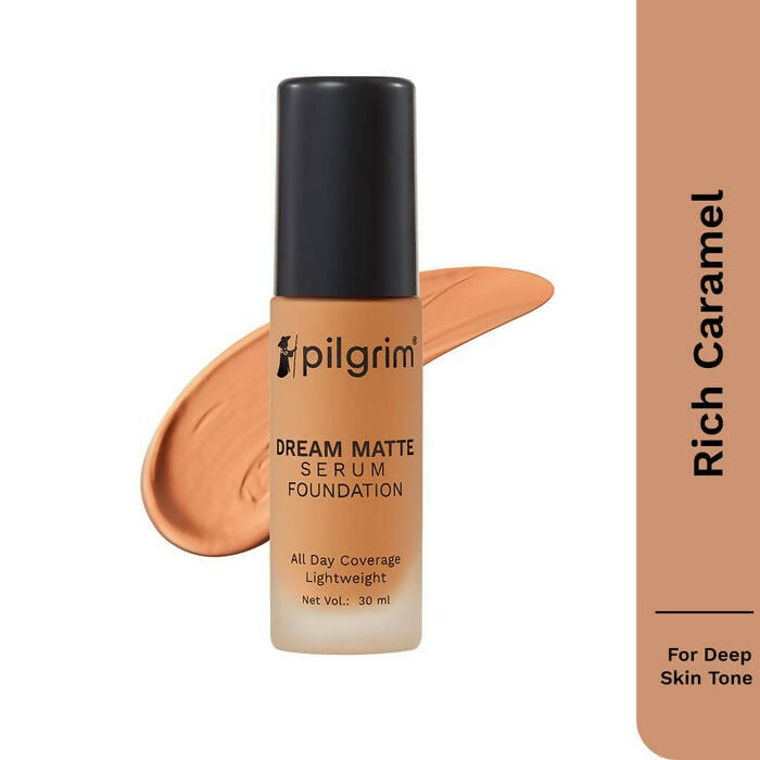 Pilgrim Dream Matte Serum Foundation For Deep Skin Tone Rich Caramel