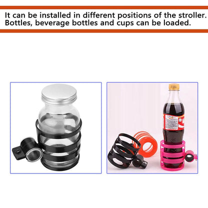 Safe-O-Kid Universal Stroller Cup Holder, Carrying Milk Bottle, Stroller/Pram Accessories For Baby, Pink