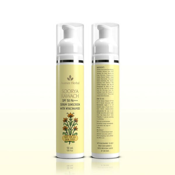 Avimee Herbal Soorya Kawach SPF 50 PA++++ Niacinamide Serum Sunscreen