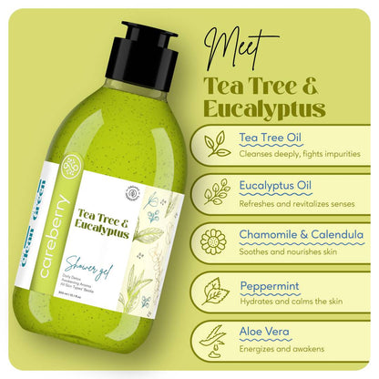 Careberry Tea Tree & Eucalyptus Oil Shower Gel