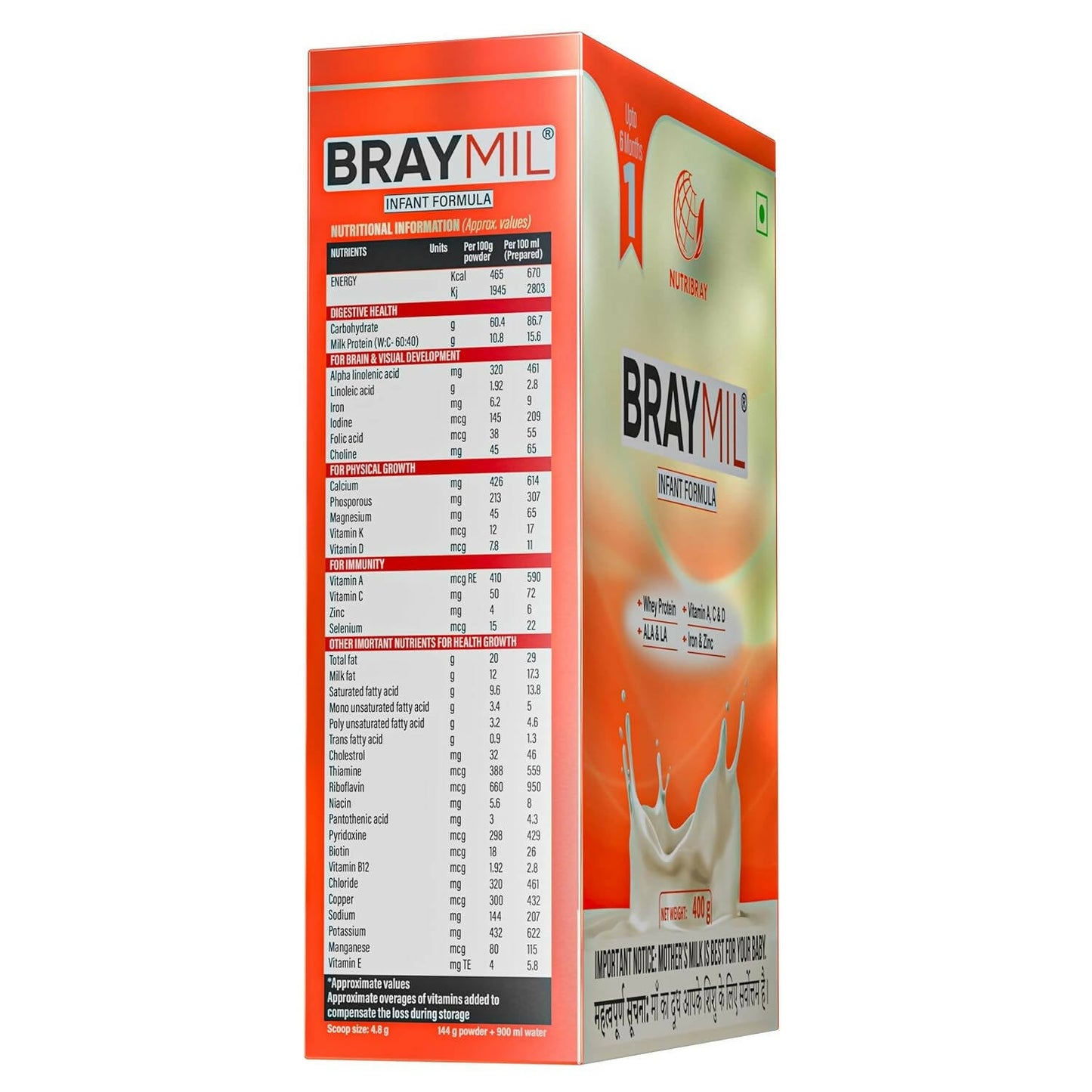 Braymil 1 Infant Formula Milk Powder (Upto 6 Months)