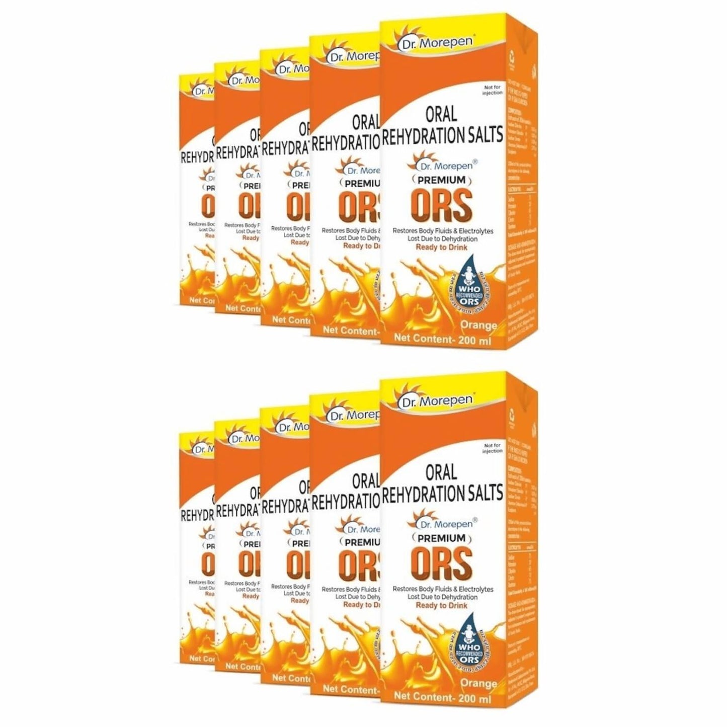 Dr. Morepen Premium ORS Drink With Electrolytes for Instant Hydration Orange Flavour -  USA 