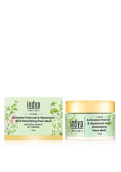 Indya Activated Charcoal & Hyaluronic Acid Detoxifying Face Mask