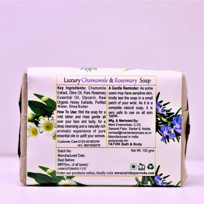 Tatvik Ayurveda Chamomile & Rosemary Luxury Handmade Soap