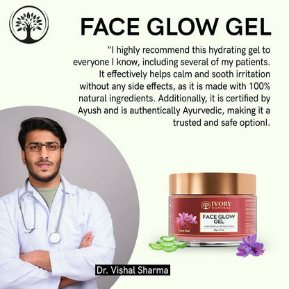 Ivory Natural Face Glow Gel For Instant Glow And Timeless Radiance, Achieve Glowing And Shiny Face