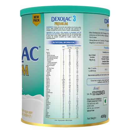 Dexolac Premium Infant Formula Powder Stage 3 (From 12-24 Months)