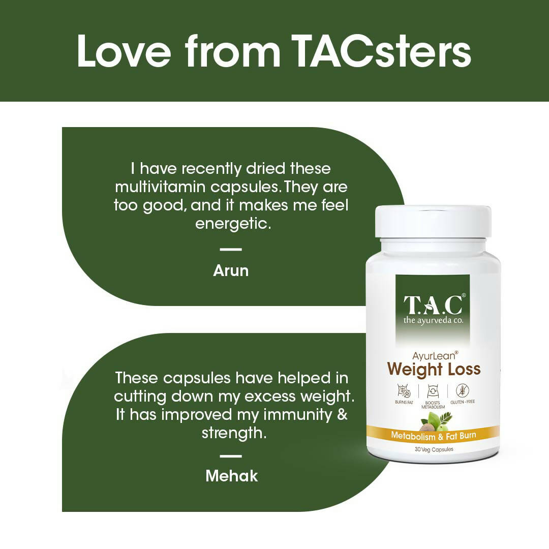 TAC - The Ayurveda Co. AyurLean Weight Loss Veg Capsules