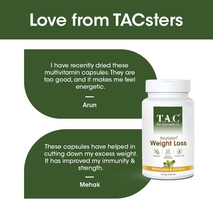 TAC - The Ayurveda Co. AyurLean Weight Loss Veg Capsules