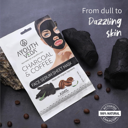 Ayouthveda Charcoal Coffee Face Serum Sheet Mask