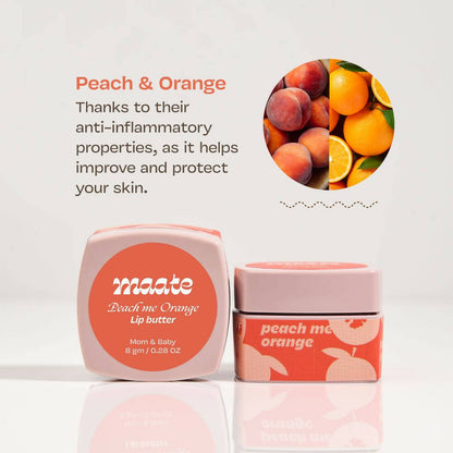Maate Lip Butter | Packed with Vitamin C For Ultra Moisturized Lips | Enriched with Peach And Orange