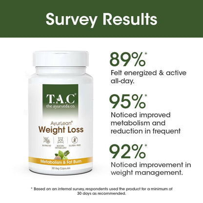 TAC - The Ayurveda Co. AyurLean Weight Loss Veg Capsules