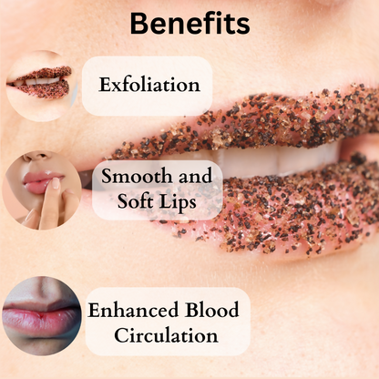 Dermistry Exfoliating Lightening Coffee & Sugar Lip Scrub for Dark Dry Chapped Lips & Pigmentation