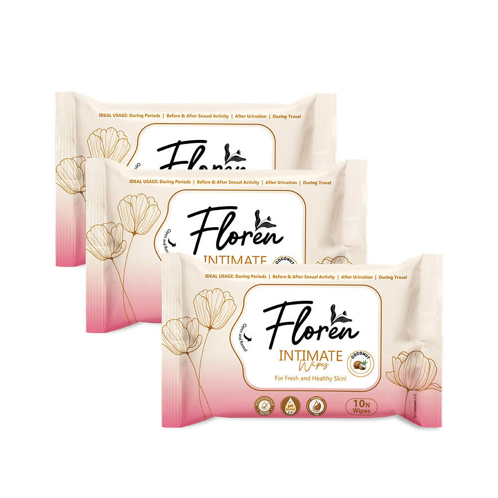 Floren Coconut Intimate Wipes - BUDNEN