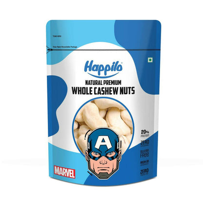 Happilo Natural Whole Cashews-Marvel Captain America Edition - BUDNE