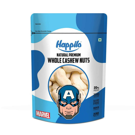 Happilo Natural Whole Cashews-Marvel Captain America Edition - BUDNE
