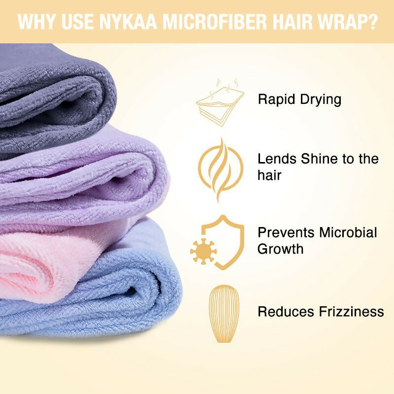 Nykaa Naturals Microfiber Hair Wrap for Frizz Free & Shiny Hair - Yellow