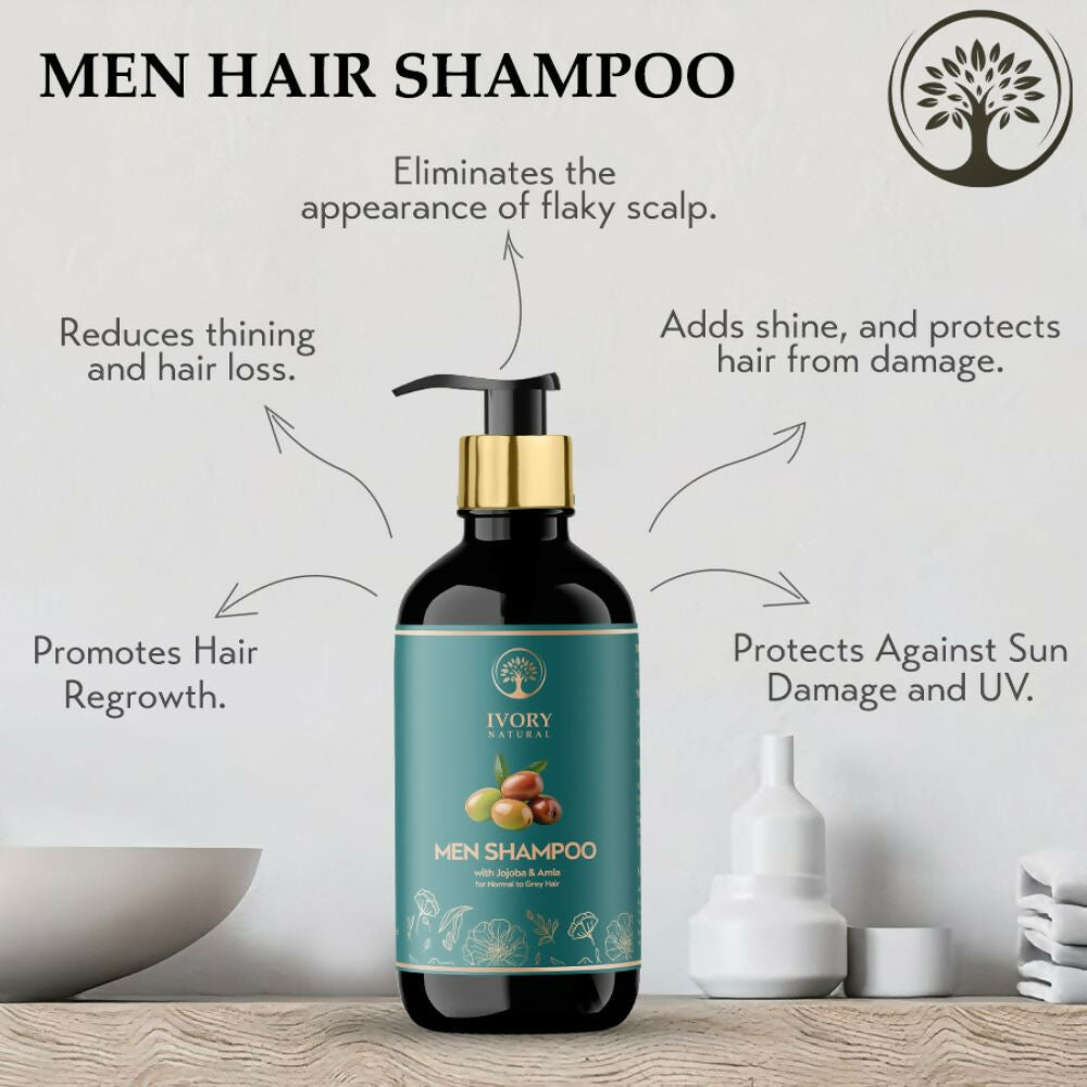 Ivory Natural Men Shampoo For Deep Cleansing, Scalp Wellness, Hair Shine & Dandruff Control