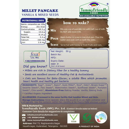 TummyFriendly Foods Aluminium-Free Millet Pancake Mixes Trial Packs with Chocolate, Nuts, Seeds, Veggies