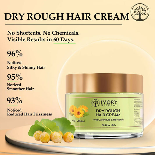 Ivory Natural Dry Frizzy Hair Cream - Detangles Hair, Manages Frizz And Scalp Dryness