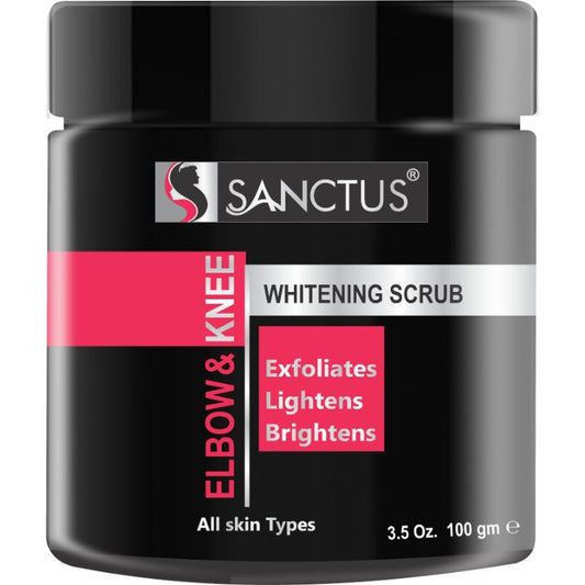 SANCTUS Elbow & Knee Whitening Scrub - Skin Exfoliating, Lightening & Brightening Formula - 100GM
