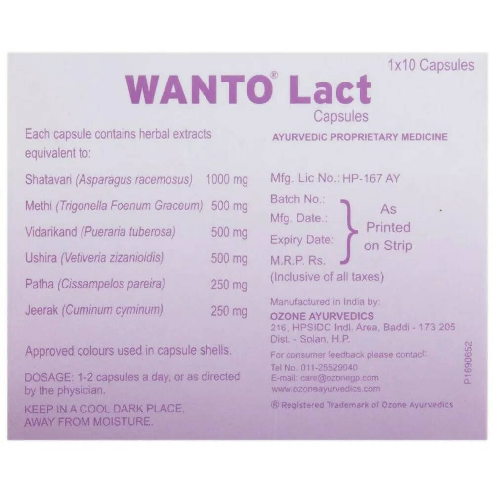 Ozone Ayurvedics Wanto Lact Capsules