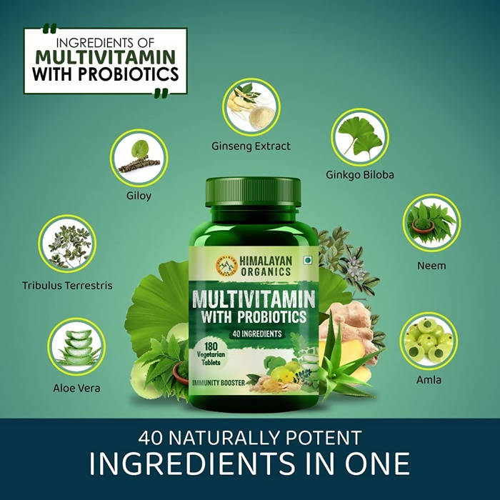 Himalayan Organics Multivitamin With Probiotics Vegetarian Tablets