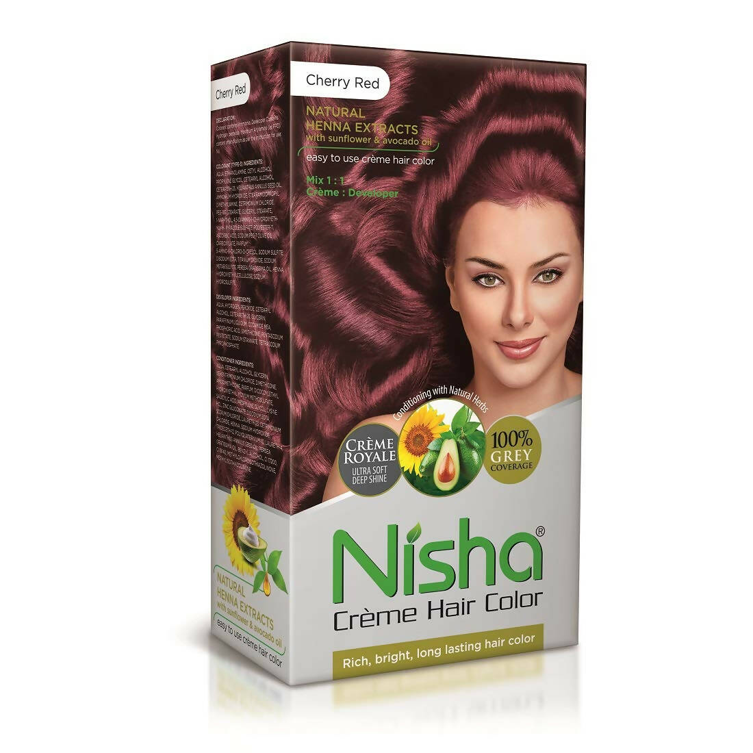 Nisha Creme Hair Color Cherry Red
