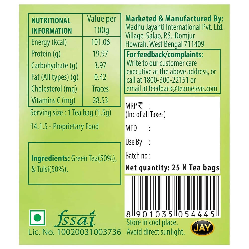 TE-A-ME Restore Tulsi Green Tea Bags