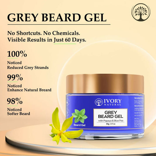 Ivory Natural Grey Beard Gel Restores Dark Shine & Vibrant Of Beard