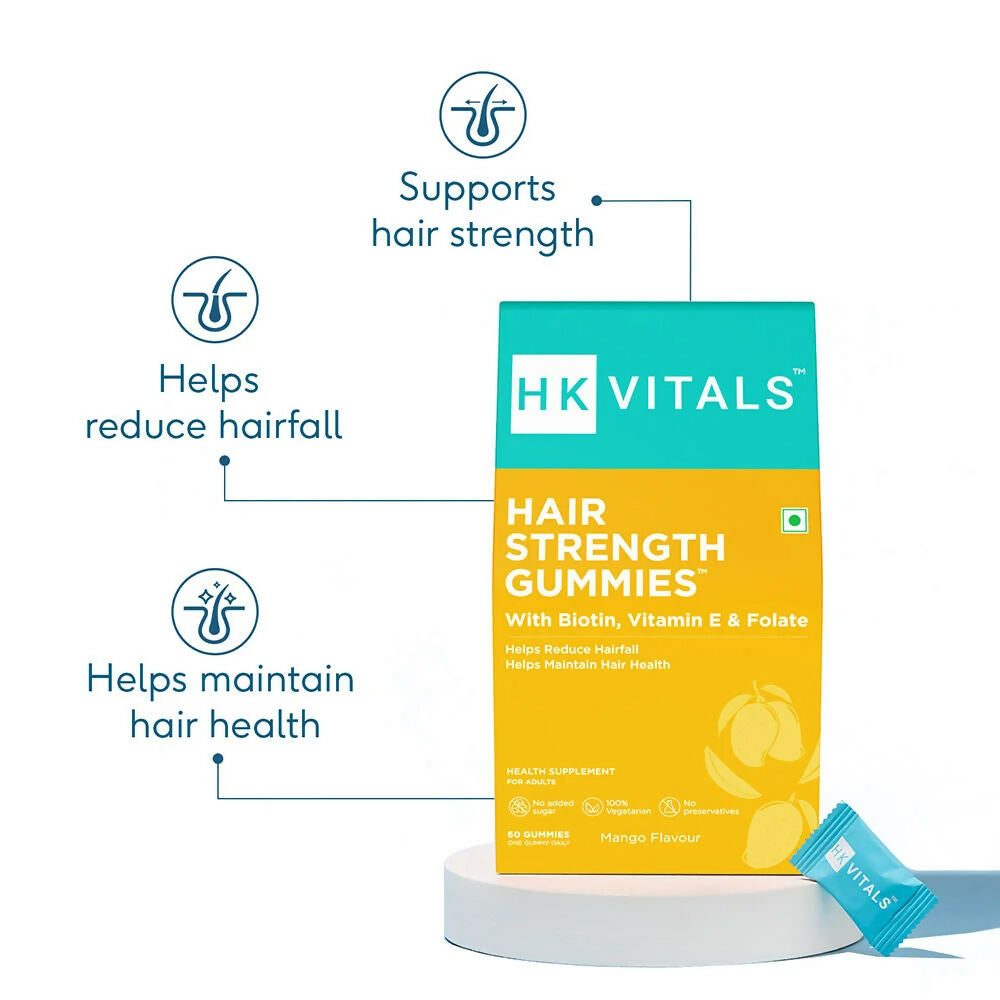 HK Vitals Hair Strength Biotin Gummies - Mango Flavor