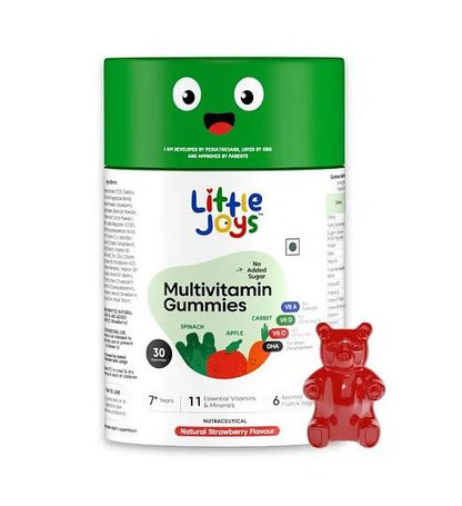 Little Joys Multivitamin Gummies for Kids (7-12 yrs)-No Sugar Added|Strawberry Flavor - BUDEN
