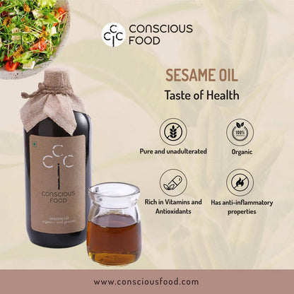 Conscious Food Organic Cold Pressed Sesame Oil