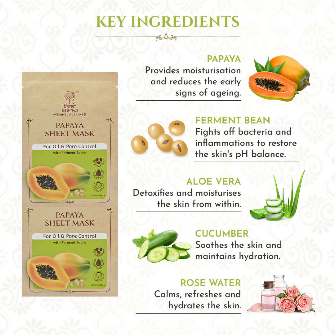 Khadi Essentials Papaya Serum Sheet Mask