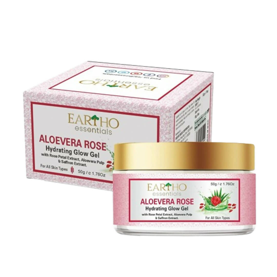 Eartho Essentials Aloevera Rose Hydrating Glow Gel - BUDNEN