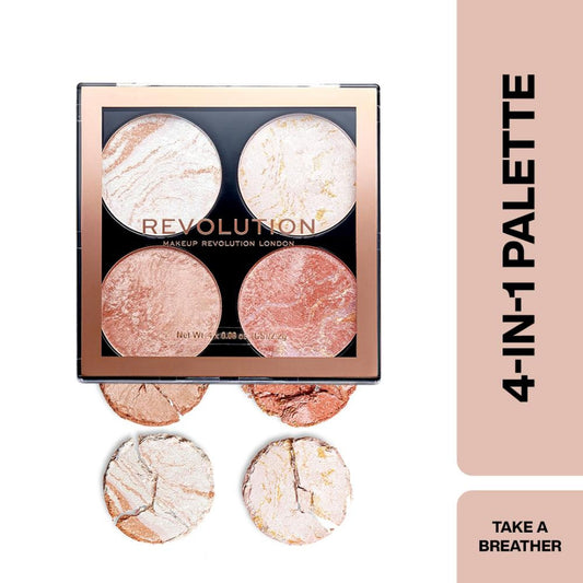 Makeup Revolution Highlighter Cheek Kit - Take A Breather