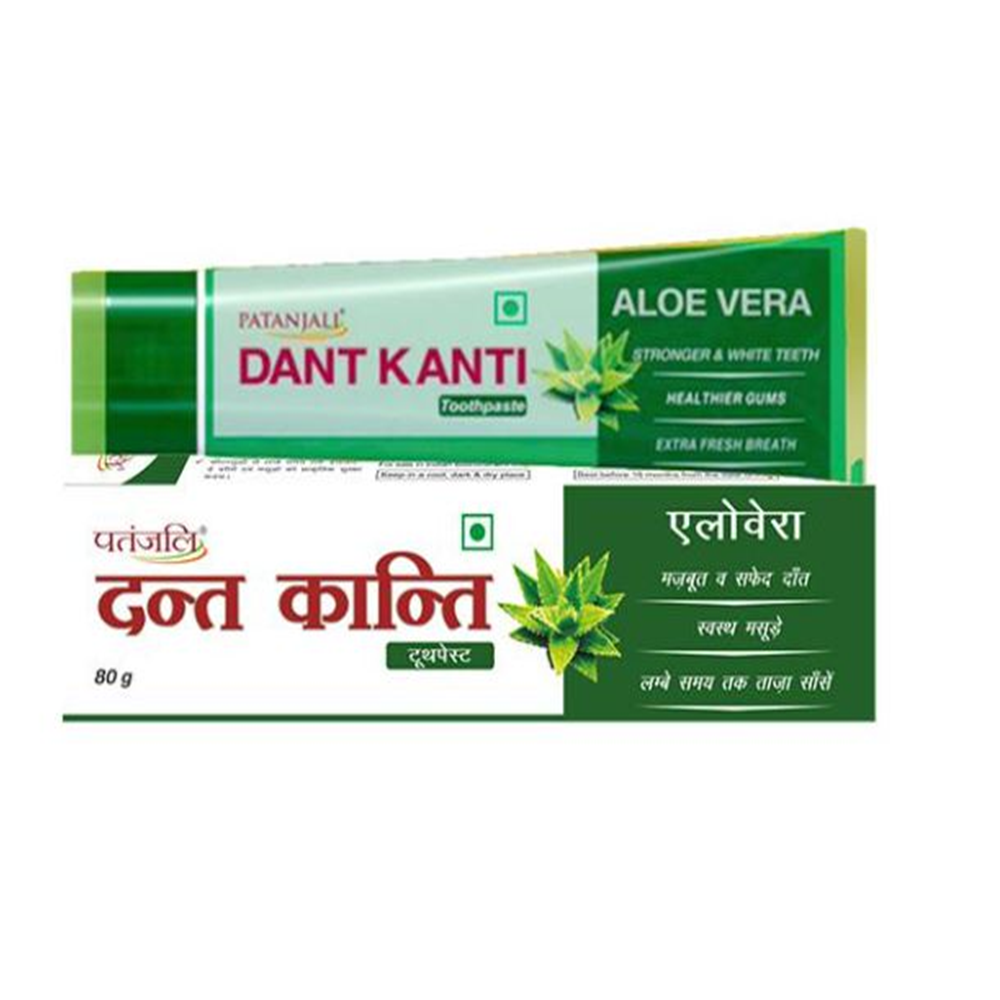 Patanjali Dant Kanti Aloevera Gel Tooth Paste (80 GM) - BUDNE