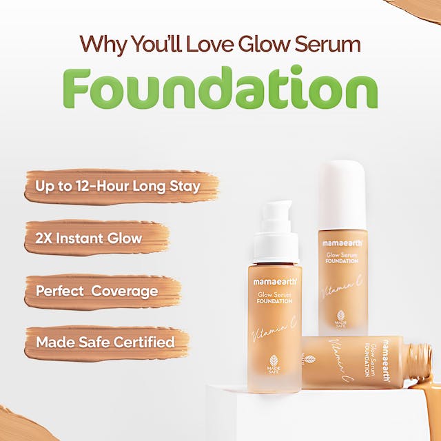 Mamaearth Glow Serum Foundation-Almond Glow