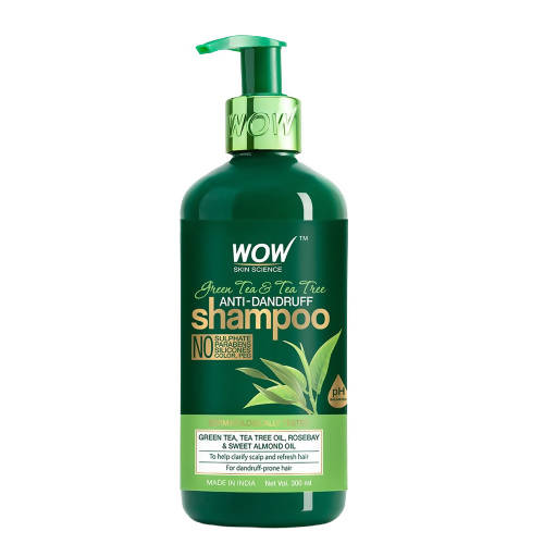 Wow Skin Science Green Tea & Tea Tree Anti-Dandruff Shampoo - Distacart