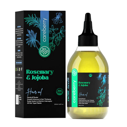 Careberry 100% Organic Rosemary & Jojoba Anti Dandruff Hair Oil