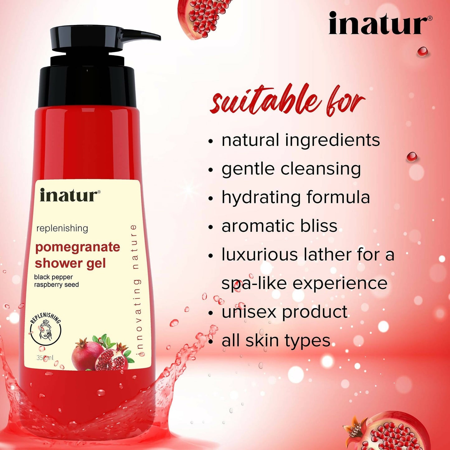 Inatur Pomegranate Shower Gel