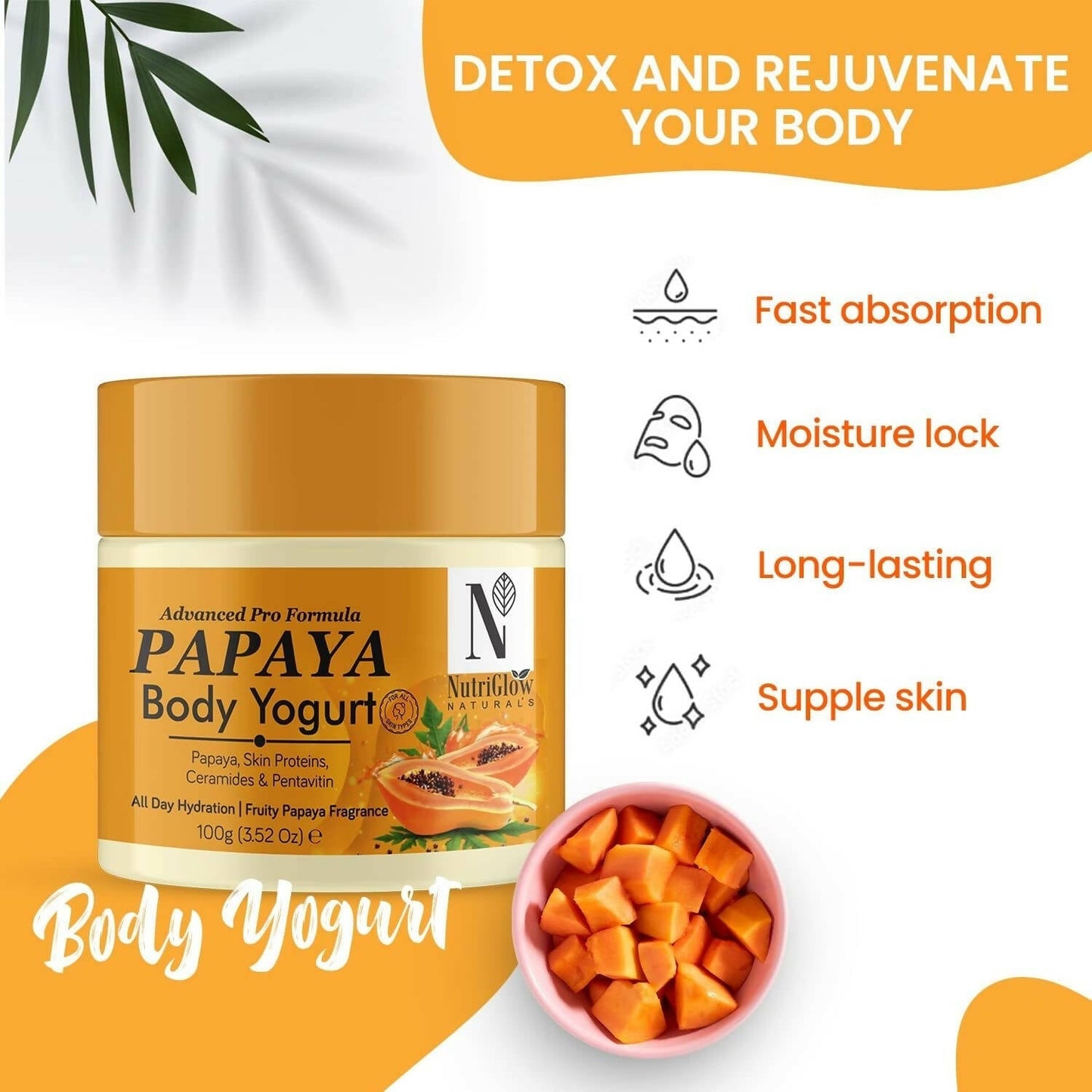 NutriGlow NATURAL'S Advanced Pro Formula Papaya Body Yogurt