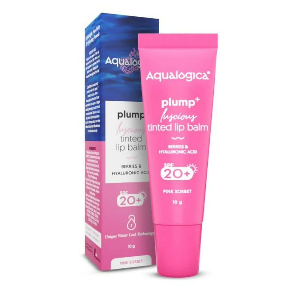 Aqualogica Pink Sorbet Plump+ Luscious Tinted Lip Balm with Berries and Hyaluronic Acid - BUDNEN