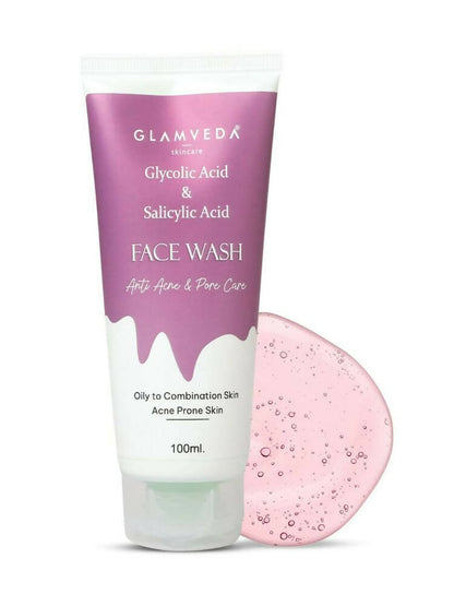 Glamveda Glycolic Acid & Salicylic Acid Anti Acne Face Wash