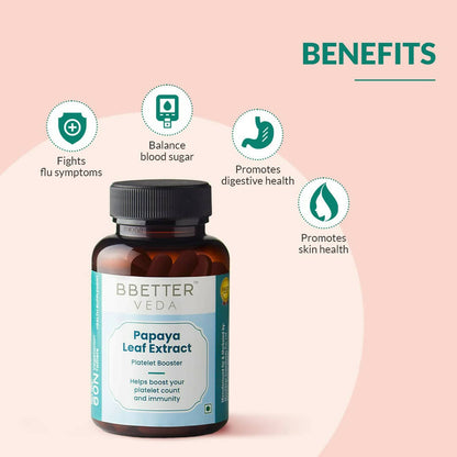 BBETTER Veda Papaya Leaf Extract Platelet Booster Tablets