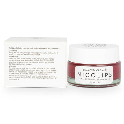 Bella Vita Organic NicoLips Lip Lightening Scrub Balm