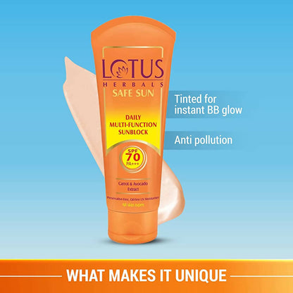 Lotus Herbals Safe Sun Daily Multi-Function Sunblock Sunscreen SPF 70