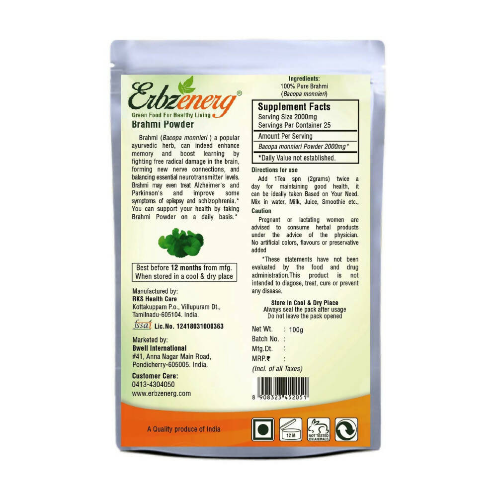 Erbzenerg Organic Brahmi Leaf Powder