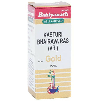 Baidyanath Jhansi Kasturi Bhairava Ras (Vr) With Gold Pearl Tablets