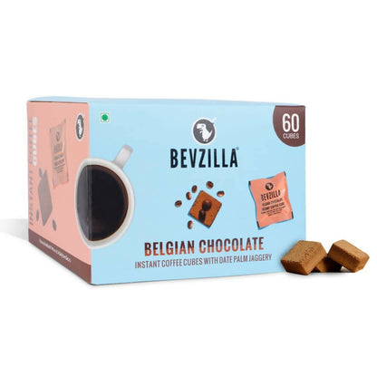 Bevzilla Instant Coffee Cubes Pack with Organic Date Palm Jaggery - Belgian Chocolate - BUDNE